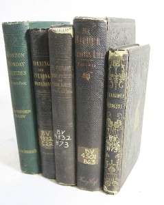 Lot of 5 Books , Spirtual, Lectures,Sermons Mid to Late 1800s  
