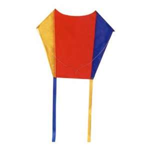  Red, blue and yellow flying kite with two tails. Toys 