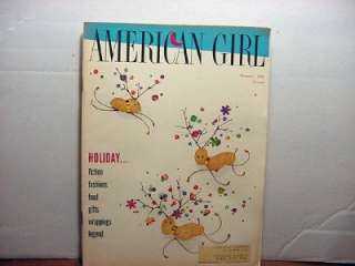 Vintage AMERICAN GIRL Magazine December 1962 Christmas Issue  