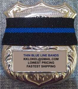 POLICE BADGE THIN BLUE LINE MOURNING BAND, LOT OF 5 PCS  