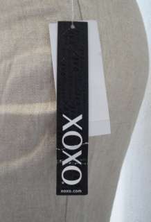 XOXO TAN GOLD HIGHWAIST LINEN DRESS PANTS 5/6 NWT  