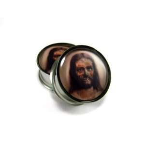  Zombie Jesus Picture Plugs   7/16 Inch   11mm   Sold As a 
