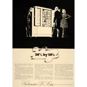1936 Ad Kelvinator De Luze Refrigerator Size Detroit   Original Print 