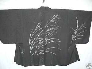 Black Ro Muso Haori w/Momiji& Silver Grass A73  