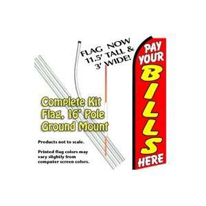  PAY YOUR BILLS HERE Feather Banner Flag Kit (Flag, Pole 