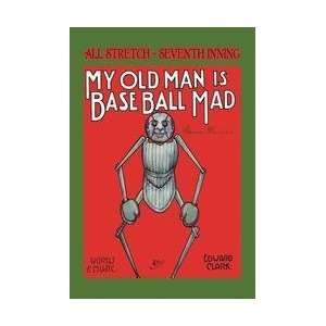  My Old Man is Baseball Mad 28x42 Giclee on Canvas