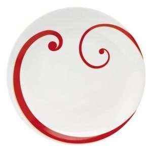 Deshoulieres Arpege Red Flat Round Dish