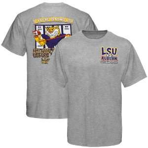  LSU Tigers vs Auburn Tigers Ash Stretch Cat T shirt 