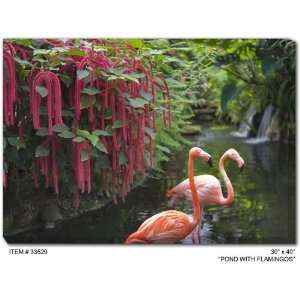  All Weather Art Pond With Flamingos Print