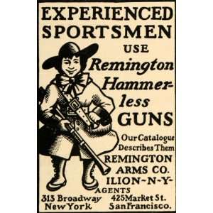 1900 Ad Remington Arms Hammerless Guns Colonial Hunter   Original 