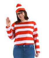 Wenda Costume Shirt Glasses Hat Plus Size Wheres Waldo  