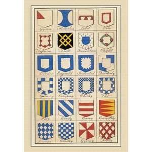  Heraldic Ordinaries   Gyron, Flanches, et al.   Paper 