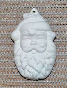   Bisque Christmas Ornament Santa Head Alberta Mold 25 U Paint  
