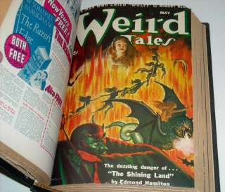 Weird Tales Bound Volume Horror Pulp Magazine Collection Run 66pc Lot 
