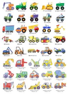 police car, dump truck, excavator, semi truck, tractor trailer, cement 