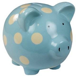 Medium Light Blue Piggy Bank by Elegant Baby
