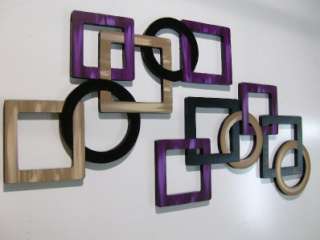 Luxurious Plum Passion Geomoetric Square Wall Sculpture  