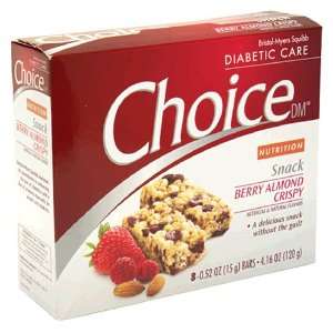 ChoiceDM Nutrition Snack, Berry Almond Crispy, 8   0.52 oz (15 g) bars 