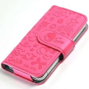  Magenta / Lovely Cute Cartoon PU Leather Case / shell 