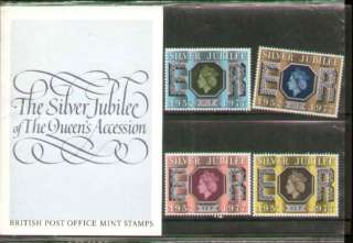 the queen s accession stamps in folder 1977 uk image