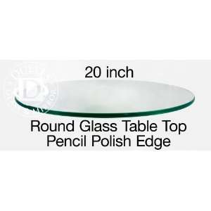  Glass Table Top 20 Round, 3/8 Thick, Pencil Edge 
