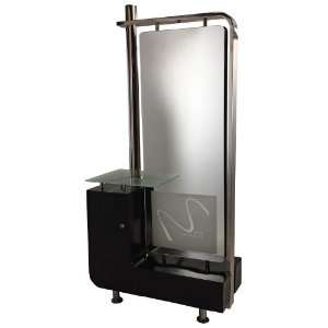 Black Salon Double Sided Styling Station with Mirror