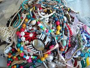   lbs lot of beads for crafts or repairs, few wearables,fashion,pre own