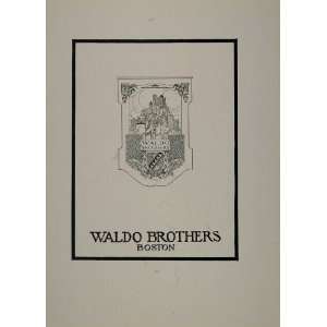 1911 Original Ad Waldo Brothers Boston Massachusetts   Original Print 