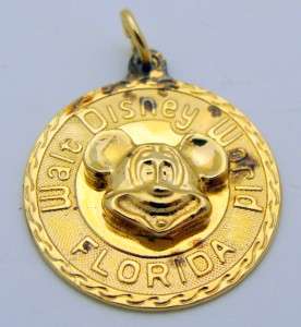 Gold Plated Sterling Walt Disney World Florida Charm  