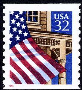 Scott #2913l 32 Cent Flag Over Porch Water Activated Coil Single   MNH