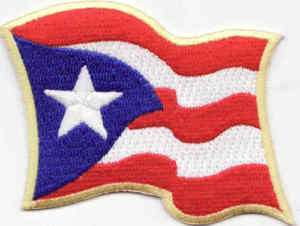 Puerto Rico Waving Flag Embroidered Biker Vest Patch  