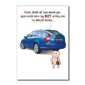  Funny Mothers Day Card Drive To School Humor Greeting Ron 