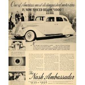 1936 Ad Nash Ambassador Automobile Luxury Vintage Car   Original Print 
