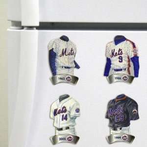  New York Mets Jersey Evolution 4 Pack Magnets Sports 