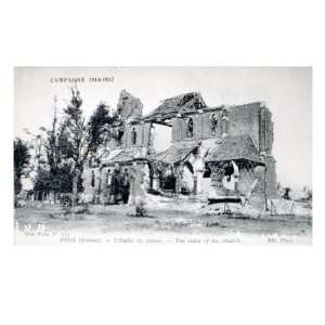  World War I Battle Scene, Ruins of the Church at Frise, on 