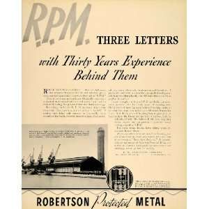 1936 Ad H. H. Robertson Metal Asphalt Roofs Steel   Original Print Ad
