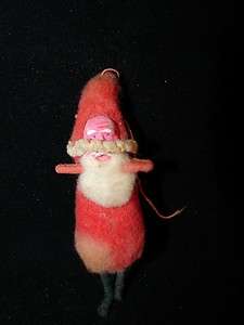   SANTA CLAUS CHRISTMAS ORNAMENT SPUN COTTON AND PIPE CLEANERS?  