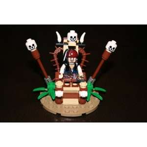  Jack Sparrow Lego Minifigure with Cannibal Kings Chair and 