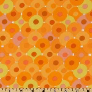  44 Wide Bliss Flannel Cirlcles Tangerine Fabric By The 
