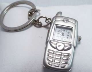 Stainless Steel CELL PHONE Key Chain Pocket Watch NWT  