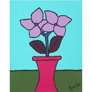 Purple Flower, Magenta Vase (Canvas) By Don King Highest Quality Art 