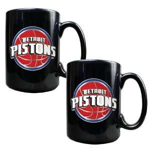 Detroit Pistons 2 Piece Matching NBA Ceramic Coffee Mug Set  