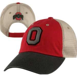 Ohio State Buckeyes Youth Red Wishbone Mesh Adjustable Hat 