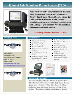 Retail Point of Sale System  POS Hardware and Software included  