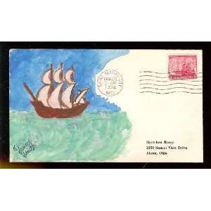 736 Janice SmithFirst Day Cover; Hand Painted Cachet; Janice Smith 