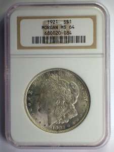 1921 Morgan Silver Dollar Coin NGC MS 64  