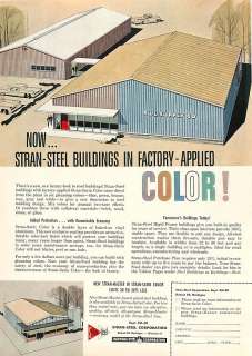 1958 Stran Steel Buildings in Color   Vintage Ad  