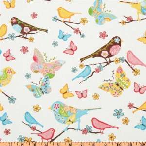  44 Wide Finally Free Birds of a Feather White Fabric By 