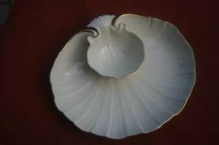 Lenox Aegean pattern shell shaped 1 piece chip and dip. Piece is 12 