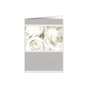  sincere condolences elegant white roses card Card Health 